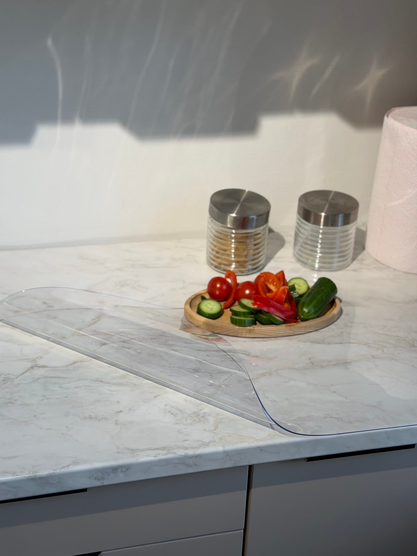 Tapis de protection transparent Ø40 cm en verre souple brillant