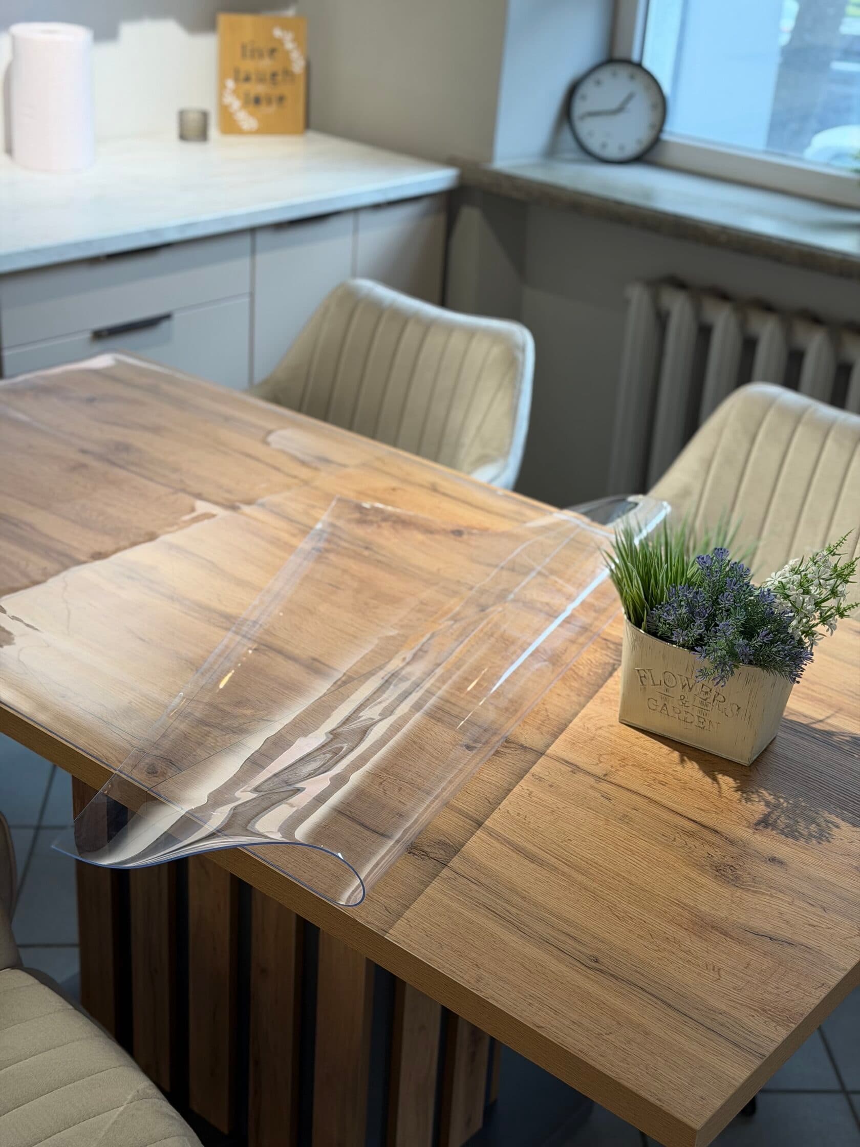 Tapis de protection transparent 40×40 cm en verre souple brillant