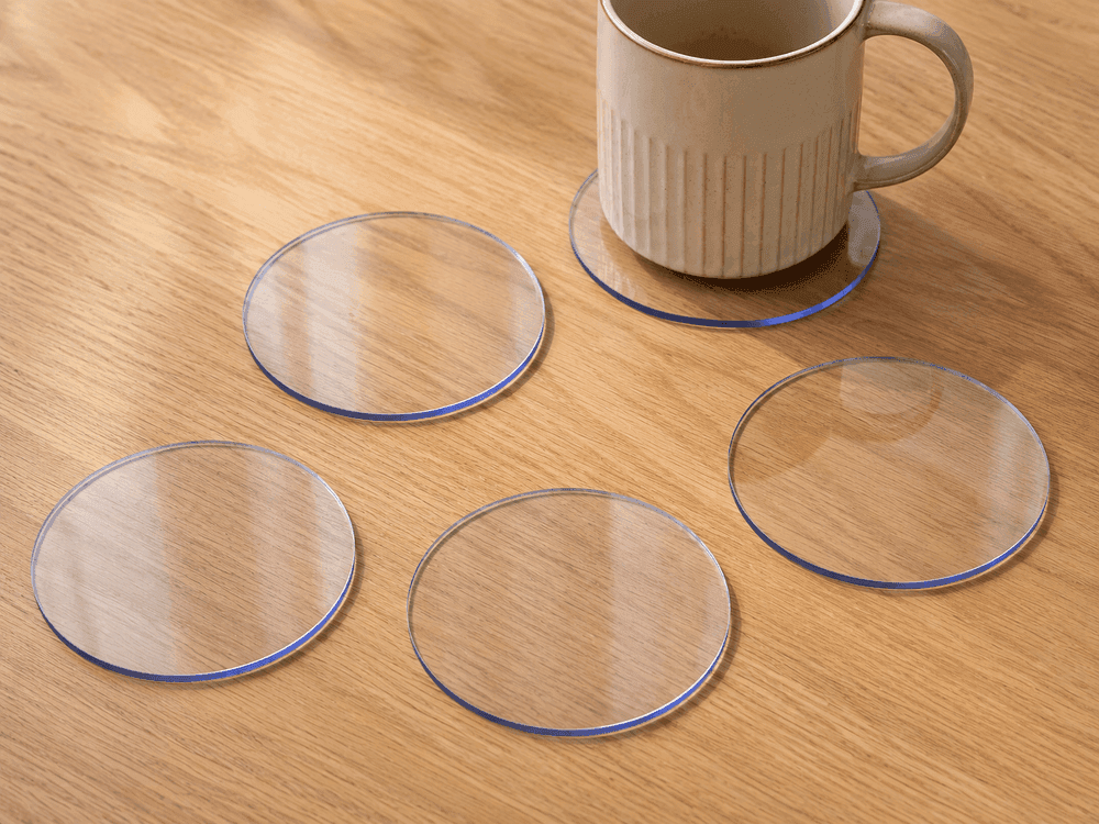 5 dessous de verre transparents offerts