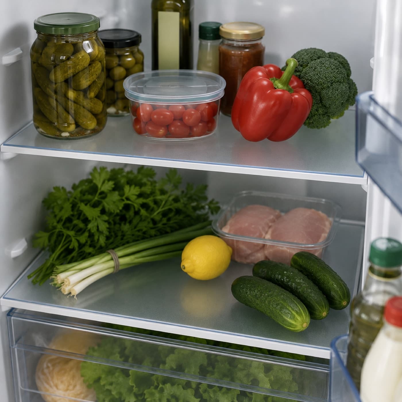 Tapis de protection sur la surface : Réfrigérateur et étagères