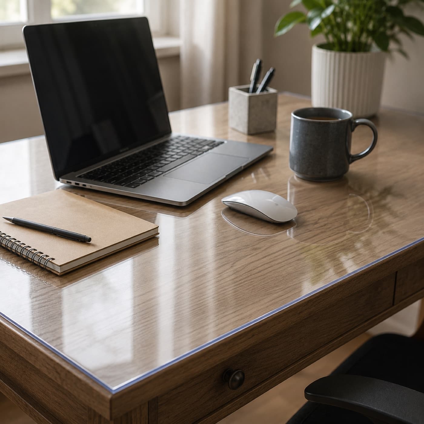 Tapis de protection sur la surface : Bureau et espace de travail